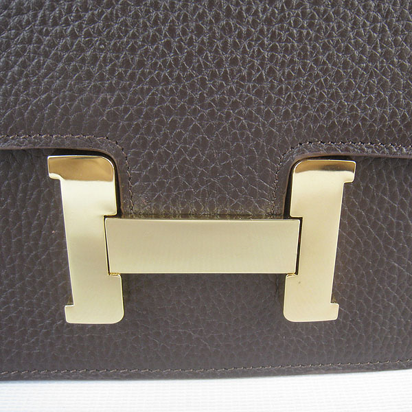 7A Hermes Oxhide Leather Message Bag Dark Coffee H017 - Click Image to Close